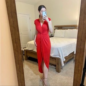 NWT Orange High Low Maxi Dress